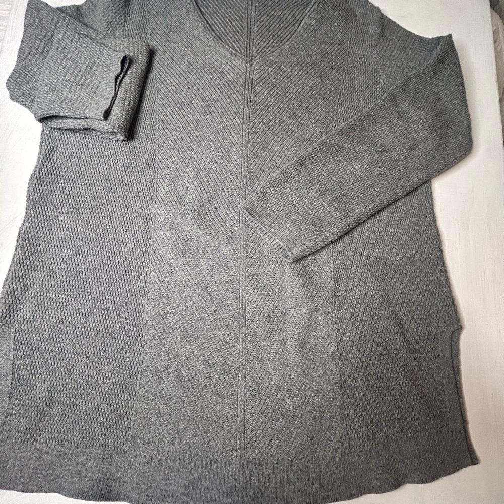 J. Jill Women's Gray V-Neck Sweater L